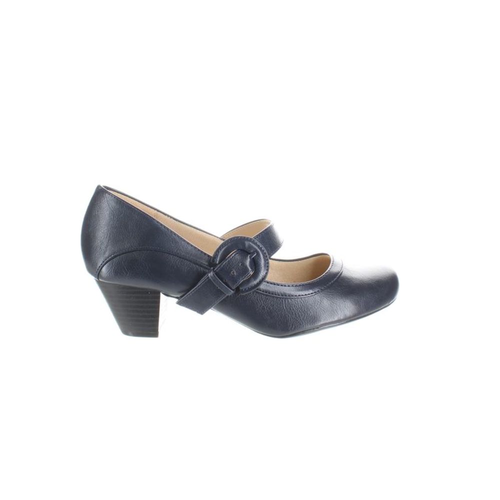 Life Stride Navy Round-Toe Mary Jane Heel with Decorative Buckle